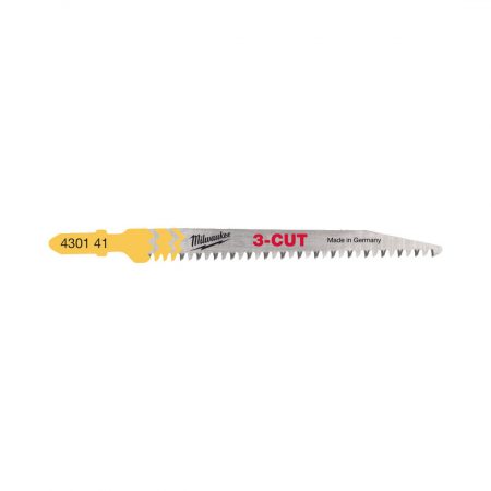 Milwaukee Pistosahanterä T234X 91/2,5mm. Kuvassa pistosahanterä vaaka-asennossa.