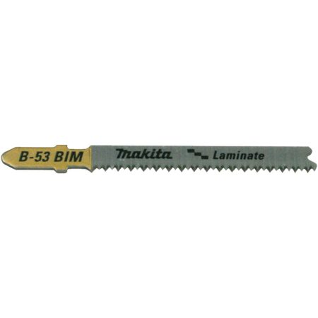 MAKITA Pistosahanterä 60 mm B53. Viiden kappaleen pakkaus. Kuvassa terä sivusta.